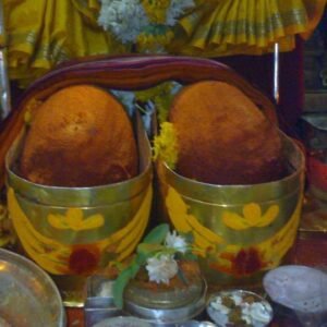 Keshar (saffron) Lepan paduka Puja